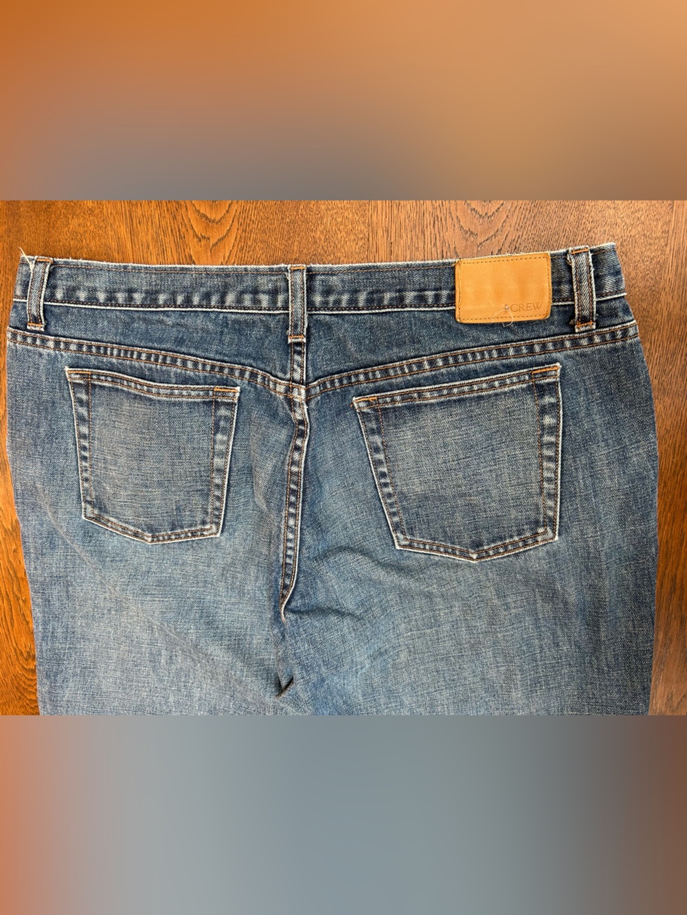 JCREW Classic 3 ButtonFly Straight Leg Blue Jeans, szP14. 5 pocket.Leather patch - Picture 5 of 10